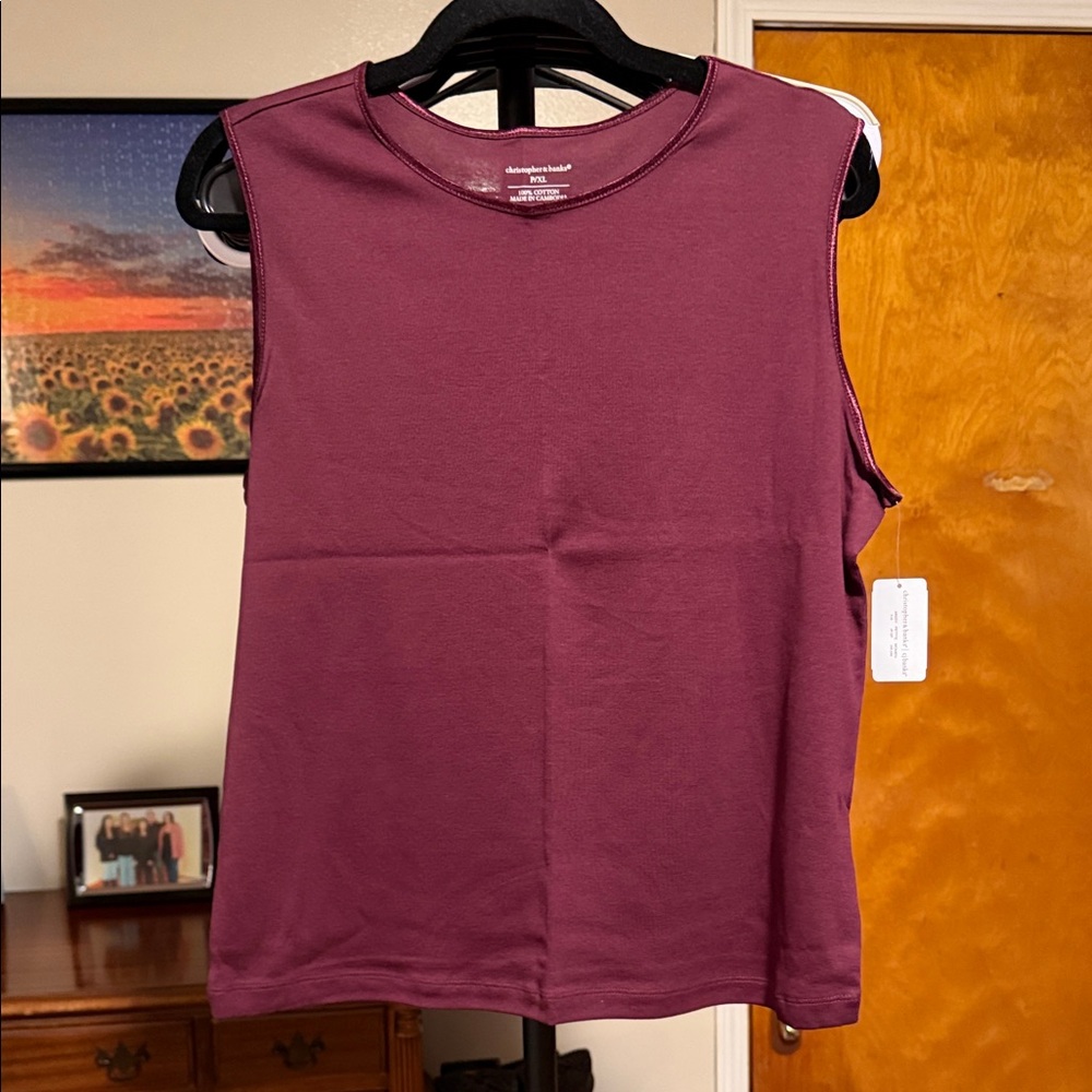 Christopher & Banks Plum Muscle Tee Tank